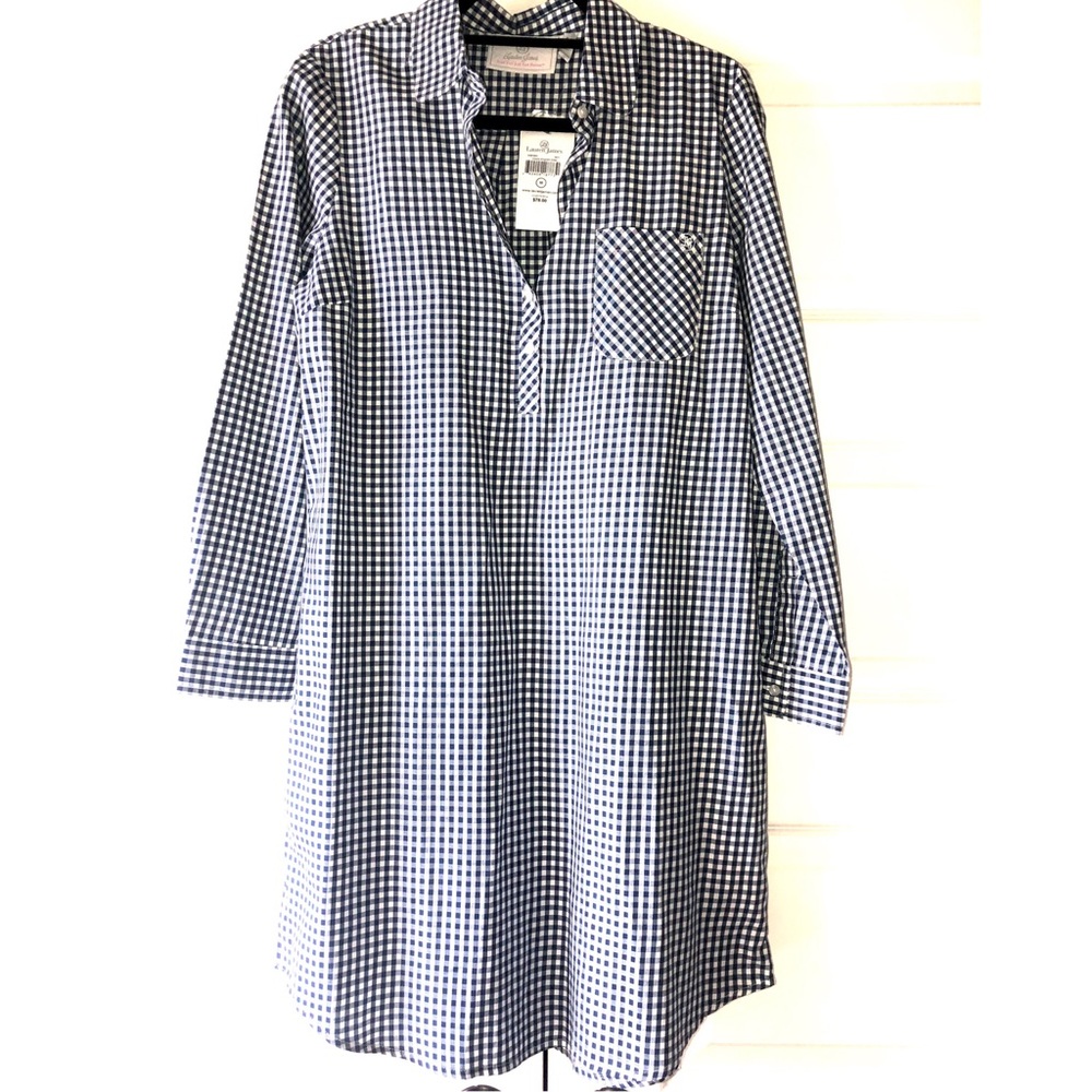Lauren James Gingham Shirt Dress. NWT. Size M. - Picture 3 of 6